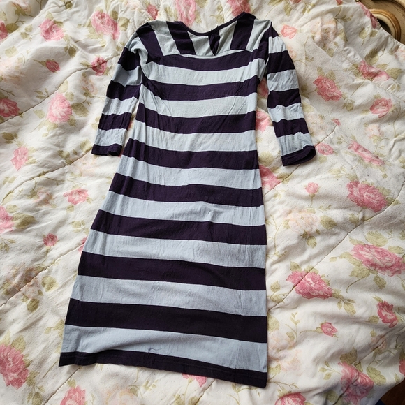 People Tree Blue Stripe Sweater Dress size M - Picture 3 of 4